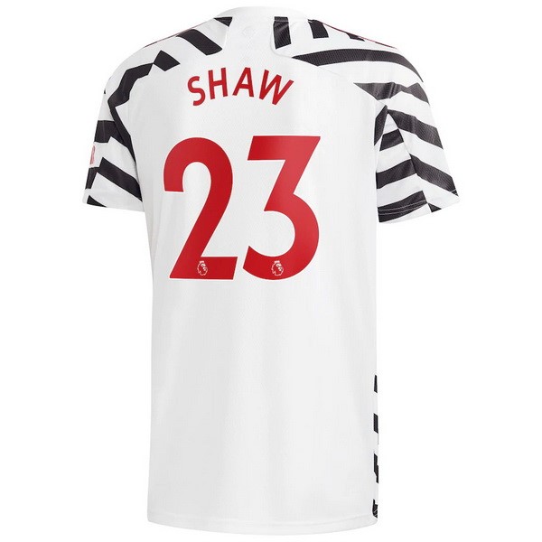 Camiseta Manchester United NO.23 Shaw Tercera Equipación 2020-2021 Blanco